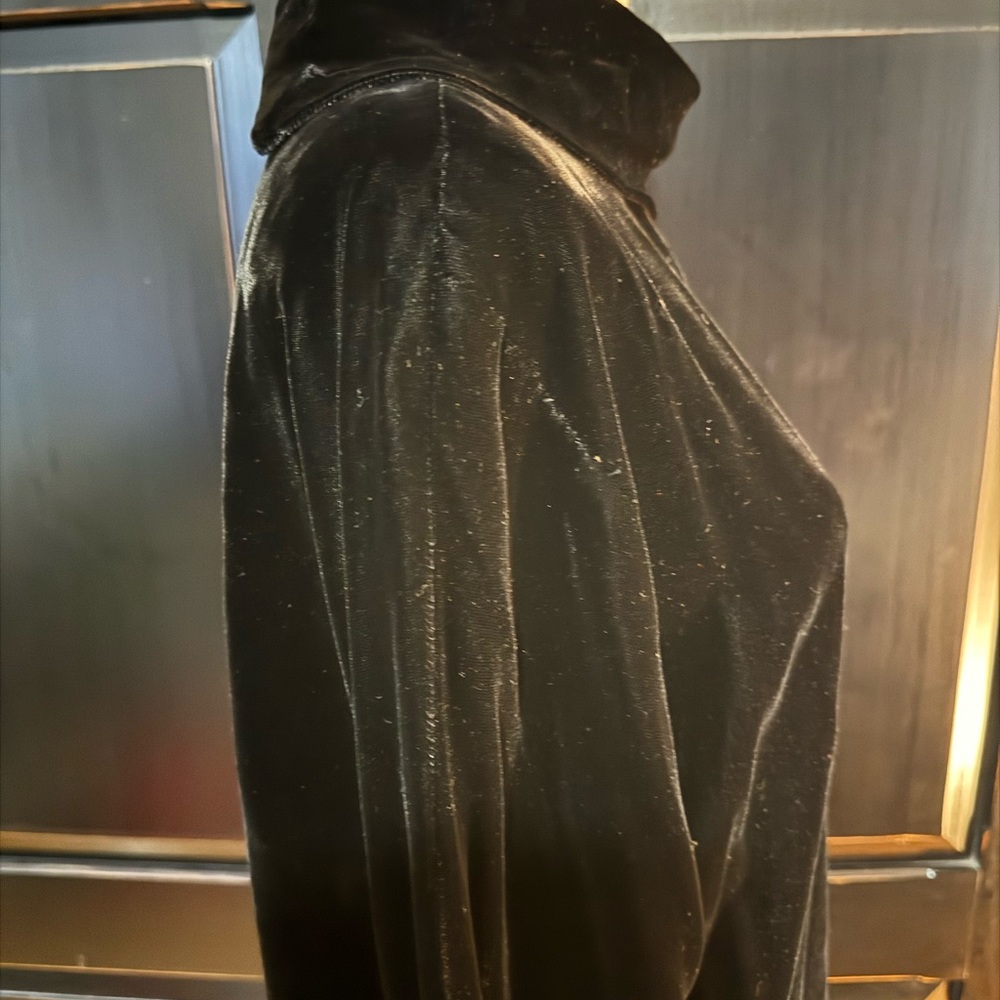 Joseph Kibhoff Black Velvet Long Sleeve Dress - Picture 3 of 5